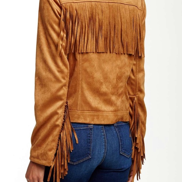 RACHEL Rachel Roy Jackets & Blazers - Rachel Roy Vegan Suede Leather Fringe Suede Jacket